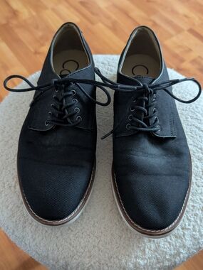 Calvin Klein Black Canvas Derby Shoes - Classic Lace-Up